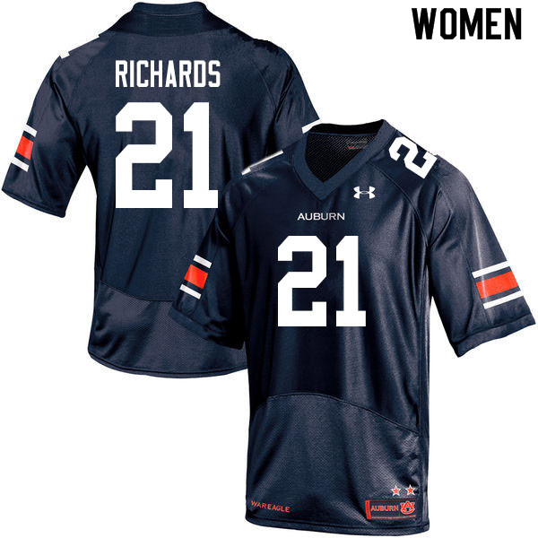 Women #21 Mark-Antony Richards Auburn Tigers College Football Jerseys Sale-Navy